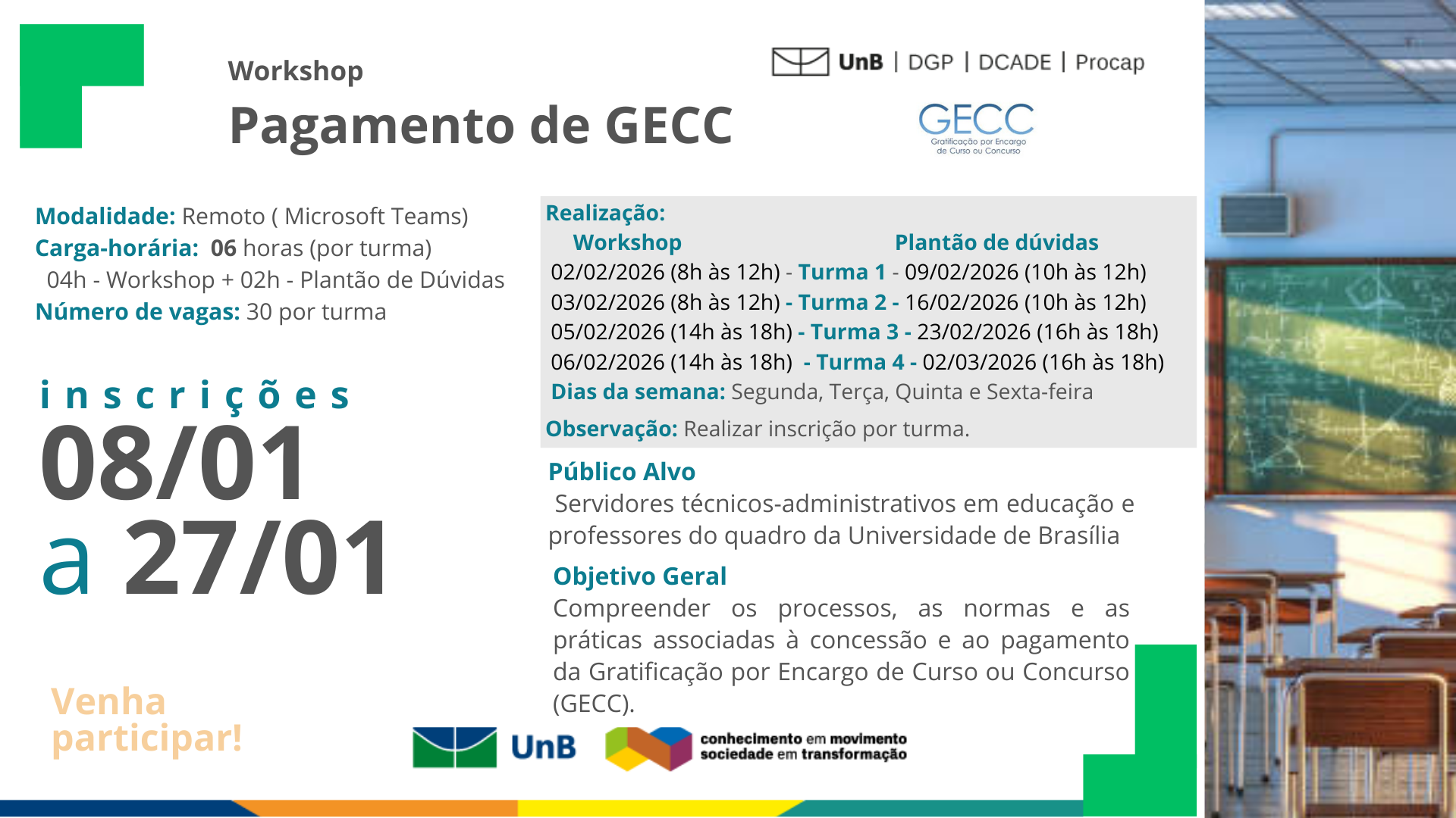 VEM AÍ!  Workshop - Pagamento de GECC (Ano 2026)