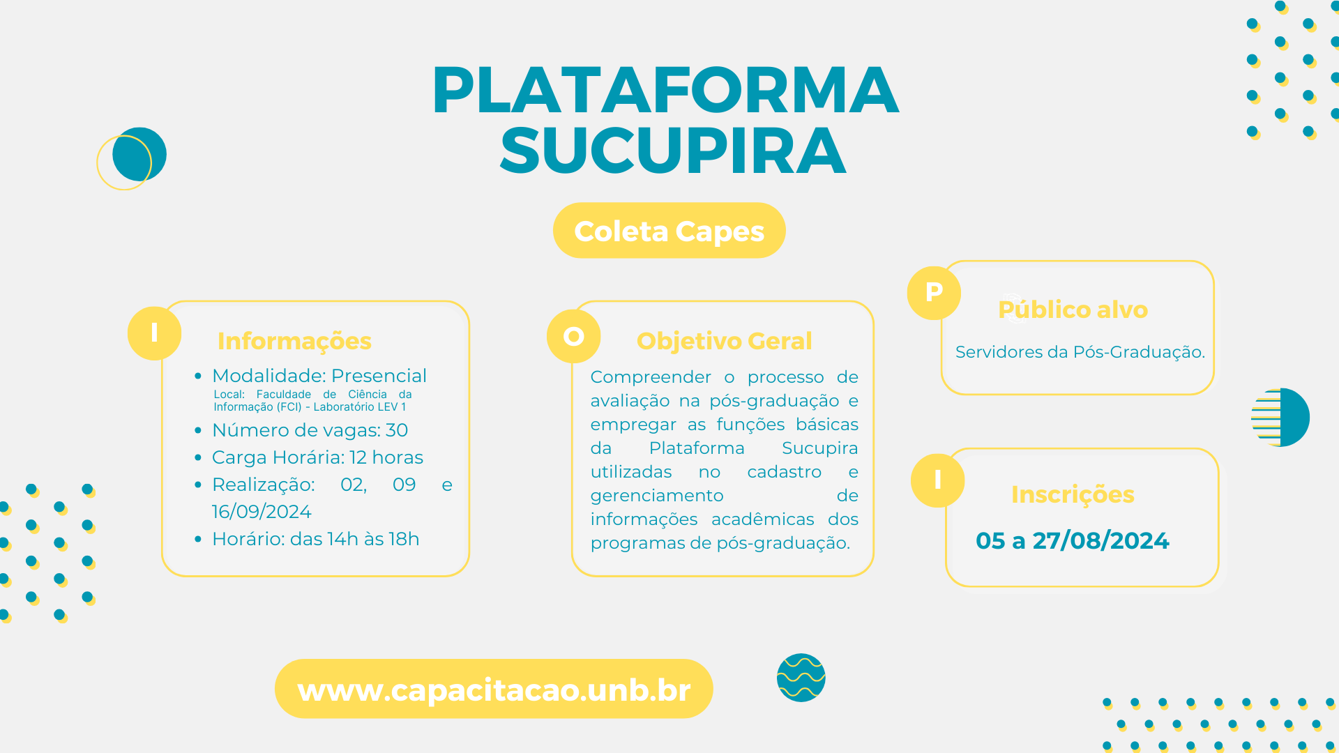 INSCRIÇÕES ABERTAS! Plataforma Sucupira / Coleta Capes