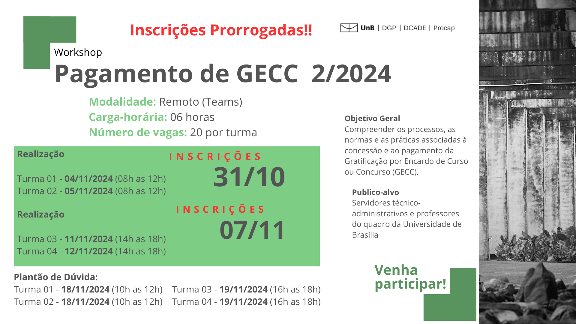 PRORROGAÇÃO!!! Pagamento de GECC 2/2024