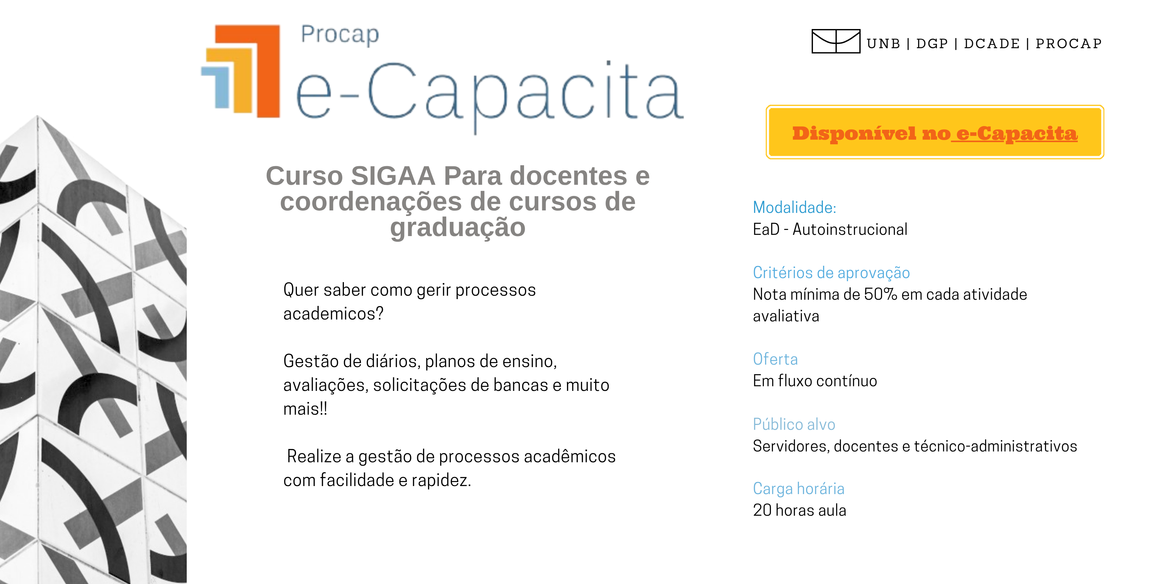 SIGAA Para docentes e coordenações de cursos de graduação