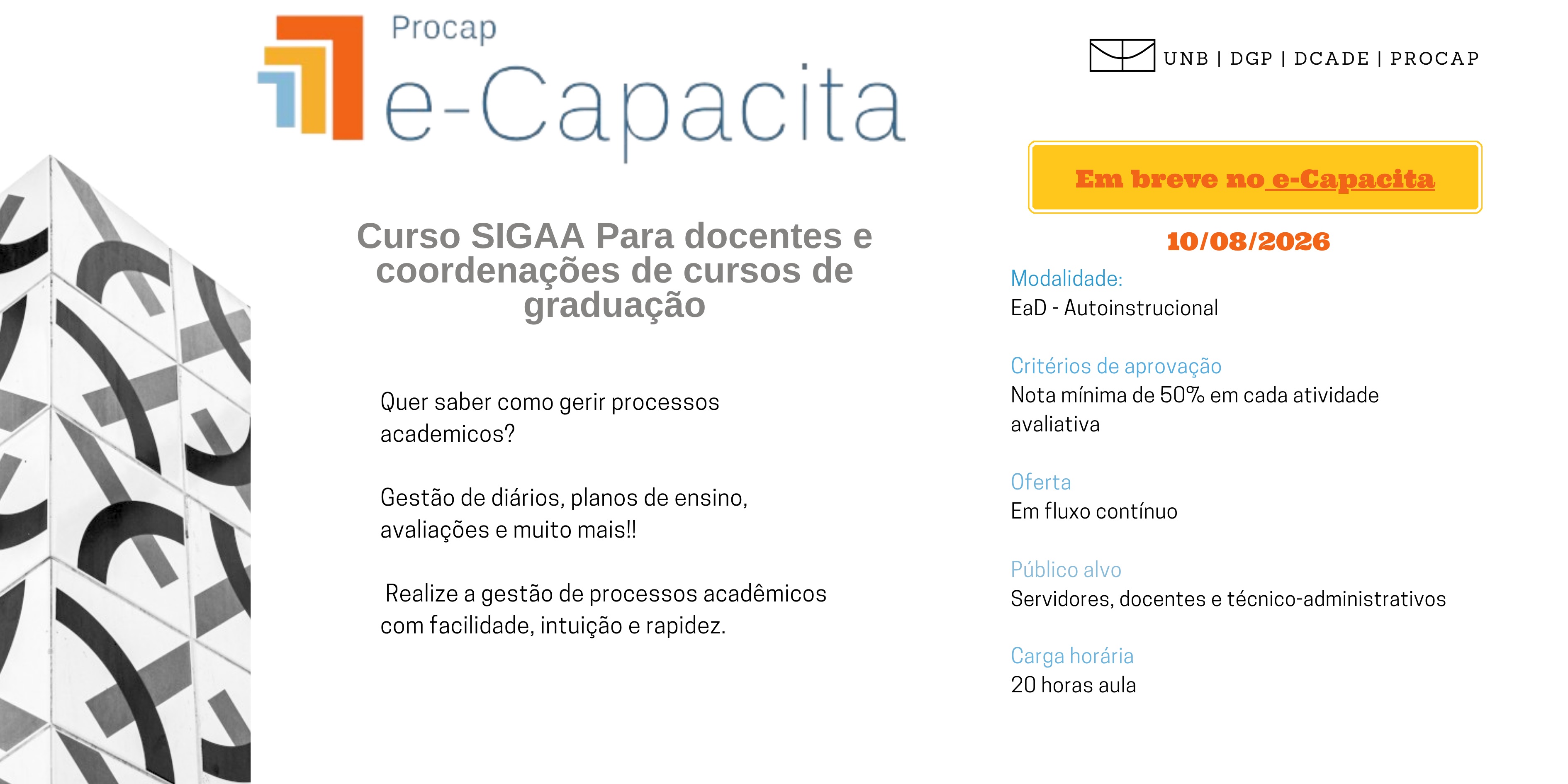 SIGAA Para docentes e coordenações de cursos de graduação