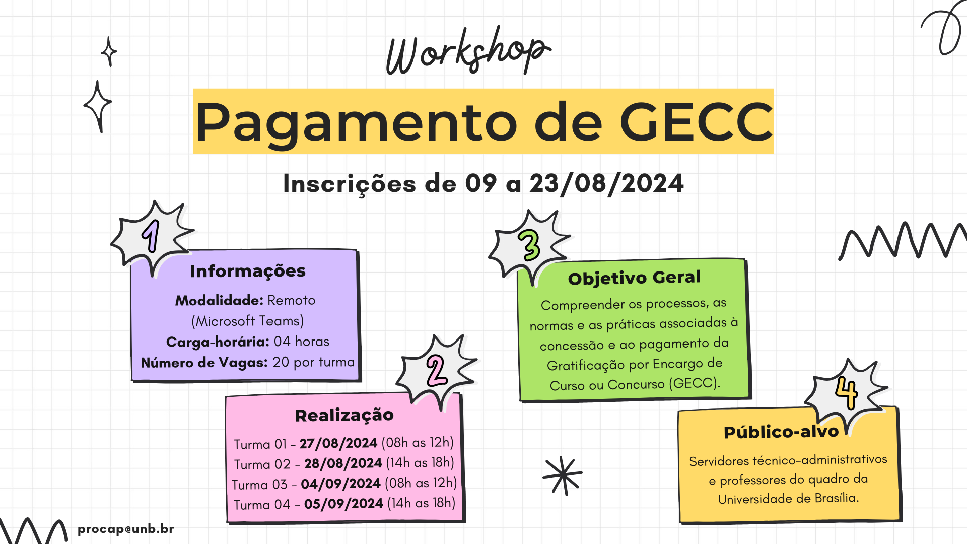 INSCRIÇÕES ABERTAS! Workshop sobre Pagamento de GECC